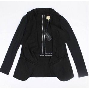 Black Faux Suede Cardigan